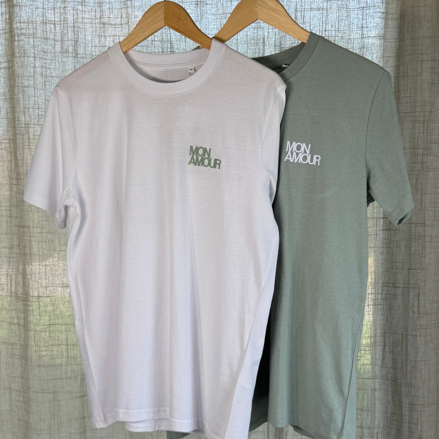 T-shirt brodé “mon amour”, pour elle & lui
