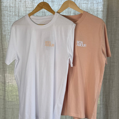 T-shirt brodé “mon amour”, pour elle & lui